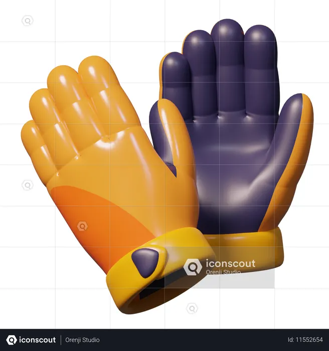 Luvas de goleiro  3D Icon