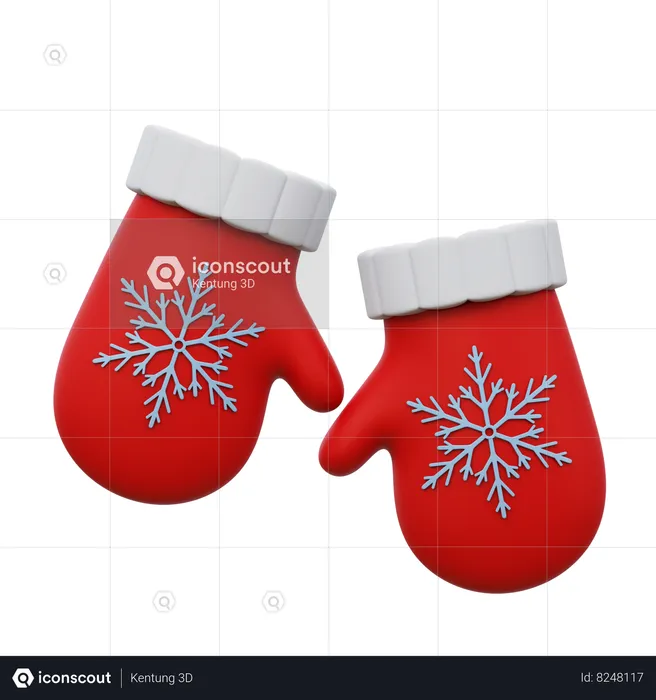 Luvas de natal  3D Icon