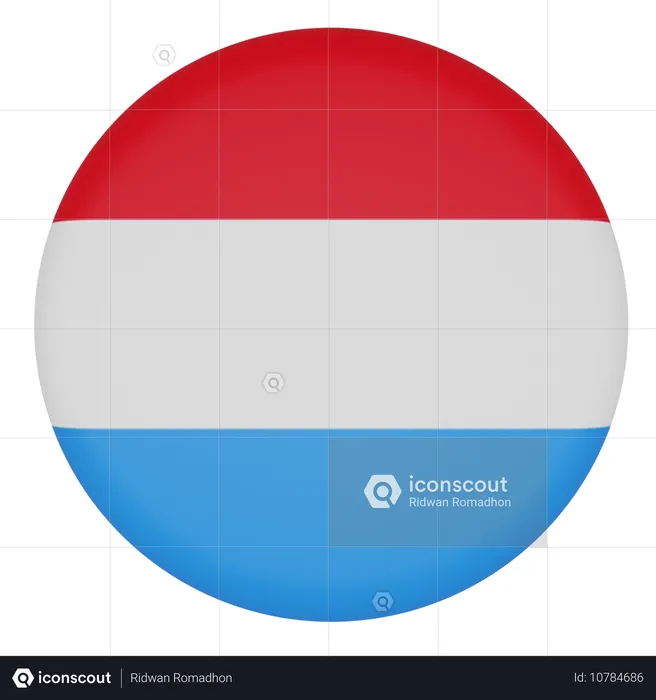 Luxembourg Flag 3D Icon