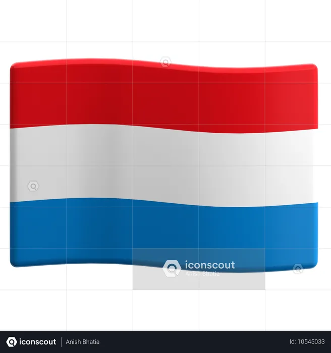 Luxembourg Flag 3D Icon