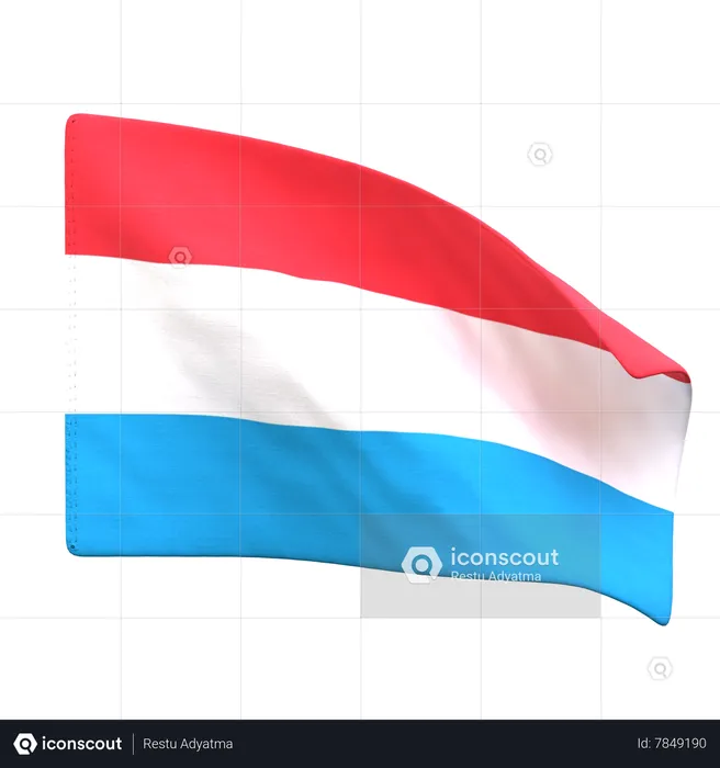 Luxembourg Flag Flag 3D Icon