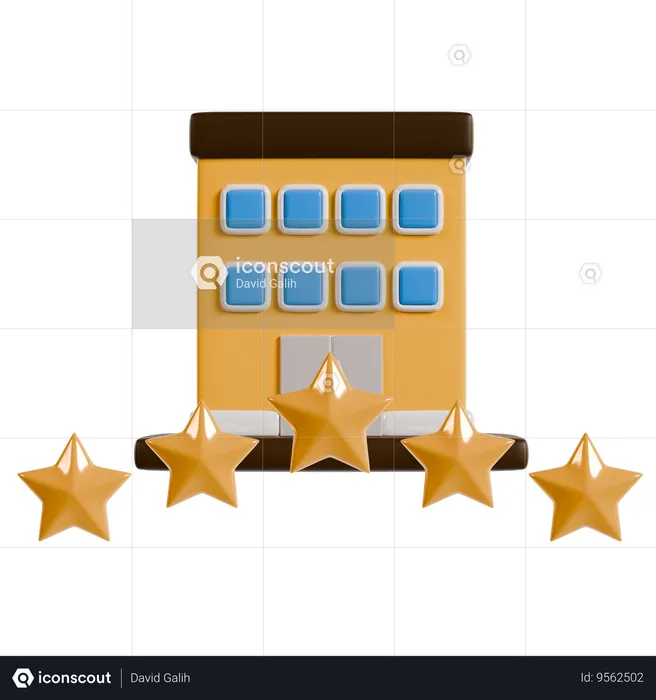 Luxury Five-Star Hotel  3D Icon