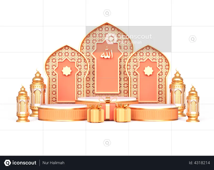 Luxuriöses Ramadan-Podium  3D Illustration