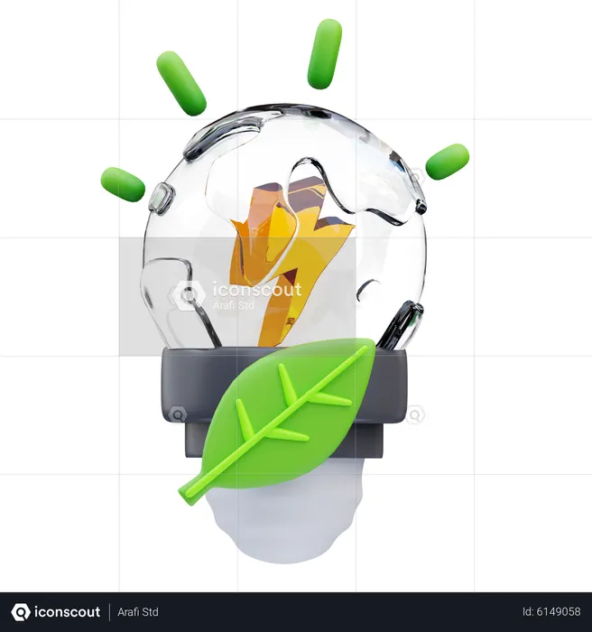 Luz ecológica  3D Icon