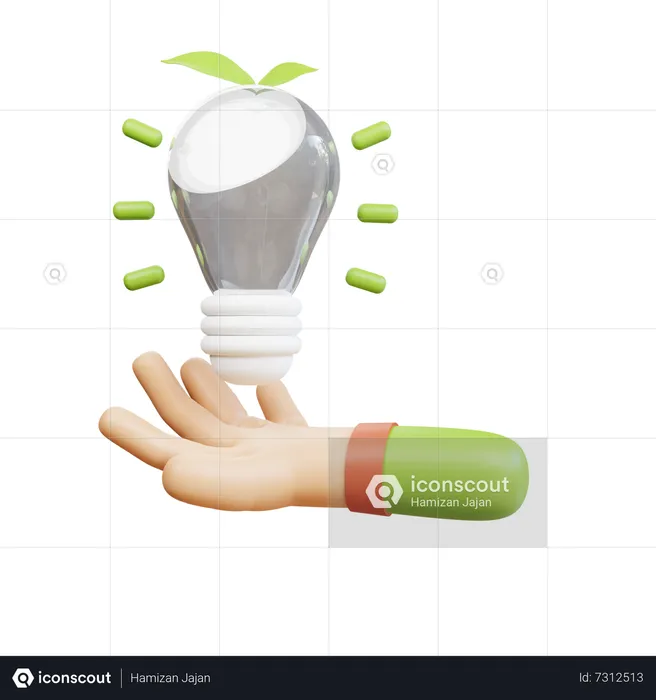 Luz ecológica  3D Icon