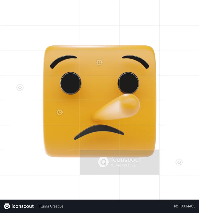 누워있는 얼굴 이모티콘 Emoji 3D Icon