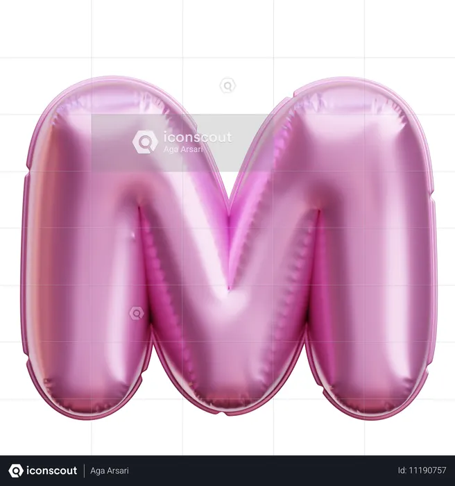 알파벳 m  3D Icon