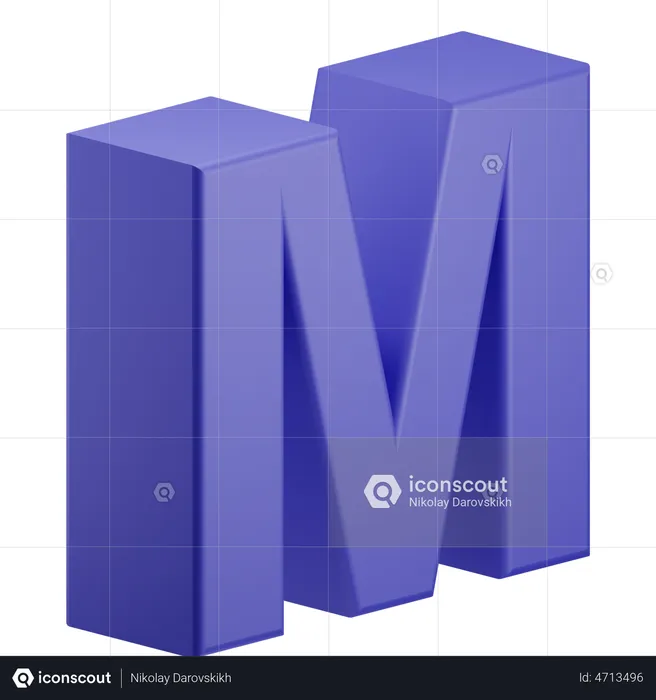 M Alphabet  3D Illustration