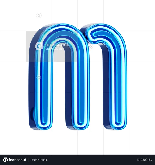 M Letter  3D Icon