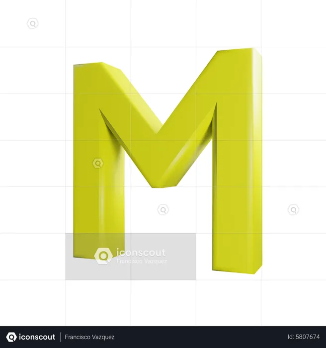 M Letter  3D Icon