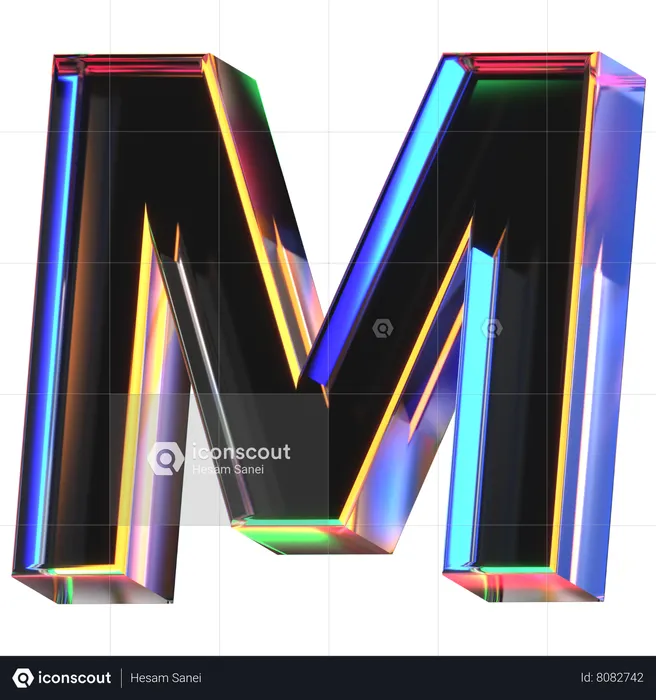 M Letter  3D Icon