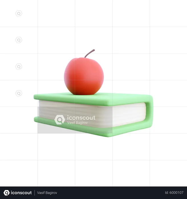 Maçã e livro  3D Icon