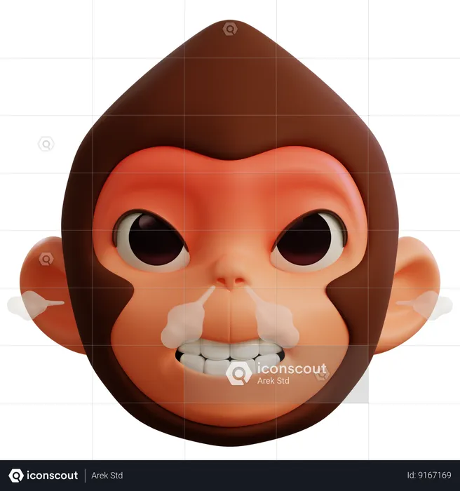 Macaco muito bravo Emoji 3D Icon