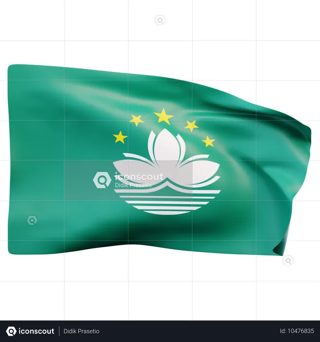 マカオの旗 Flag 3D Icon