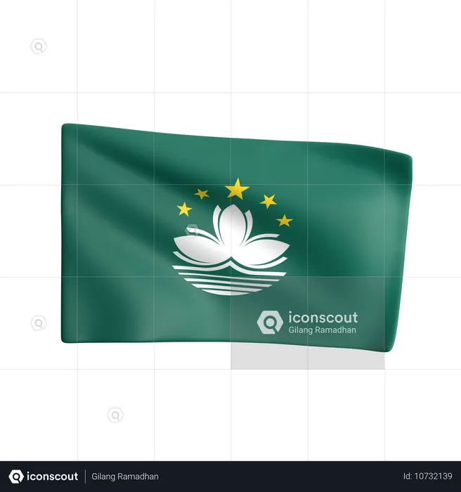 마카오 국기 Flag 3D Icon