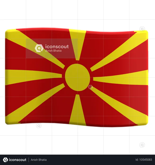 Macédoine du Nord Flag 3D Icon