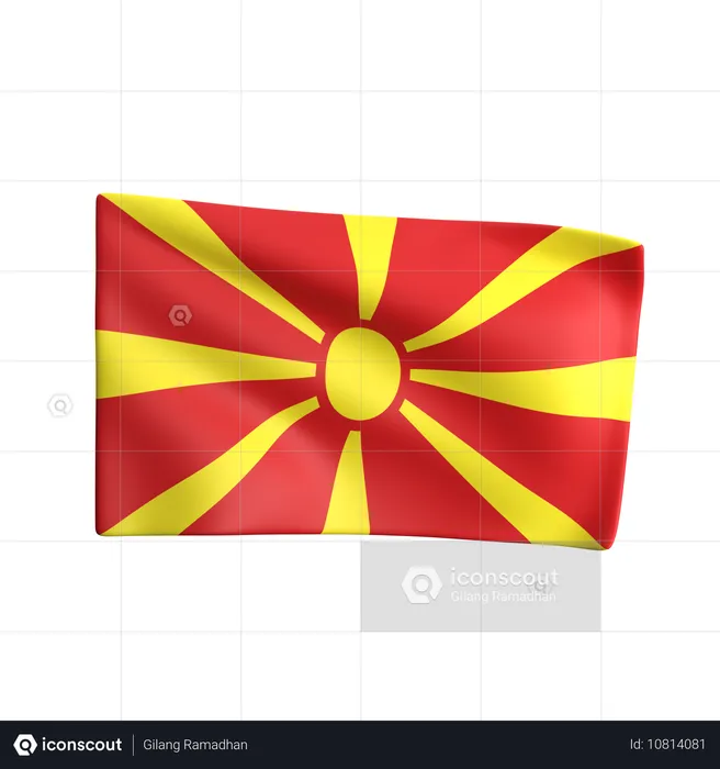 Macedônia do norte Flag 3D Icon