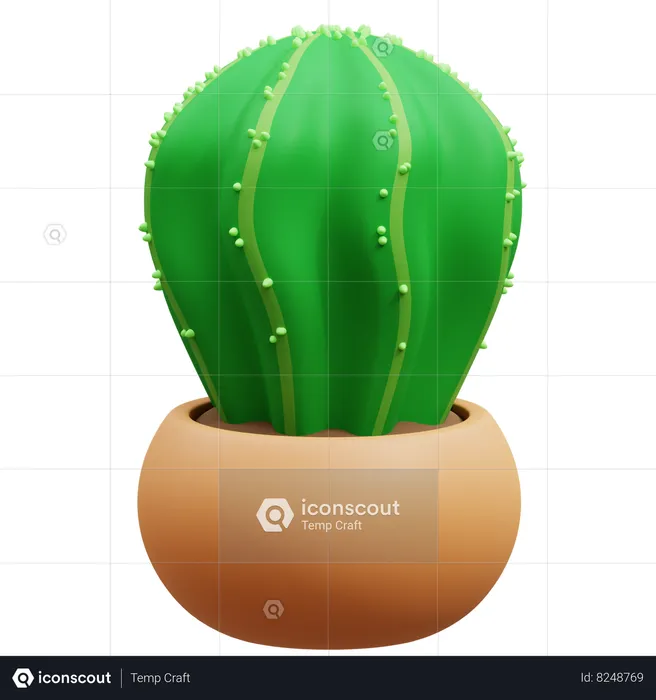 Maceta de cactus  3D Icon