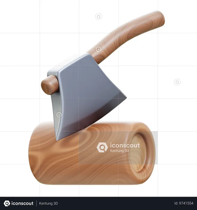 Machado de acampamento  3D Icon