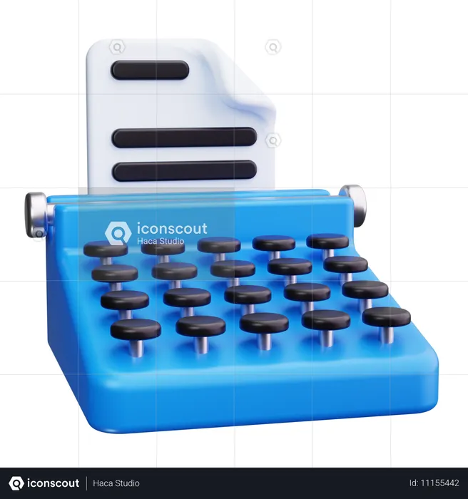 Machine à écrire  3D Icon