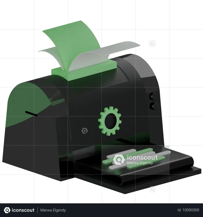 Machine Print  3D Icon