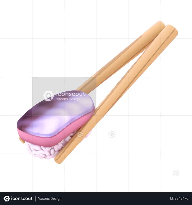 Mackerel Nigiri In Chopstick  3D Icon