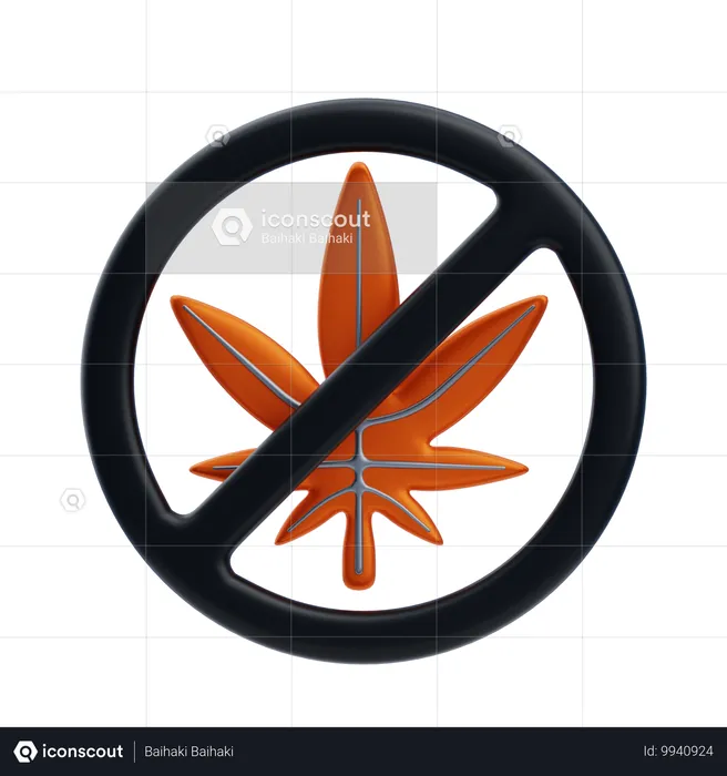 Maconha proibida  3D Icon