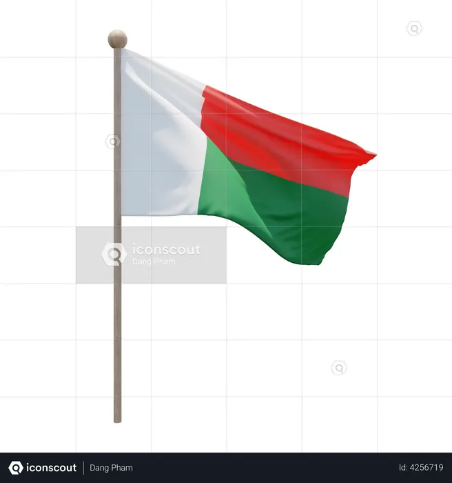 Madagascar Flagpole Flag 3D Flag