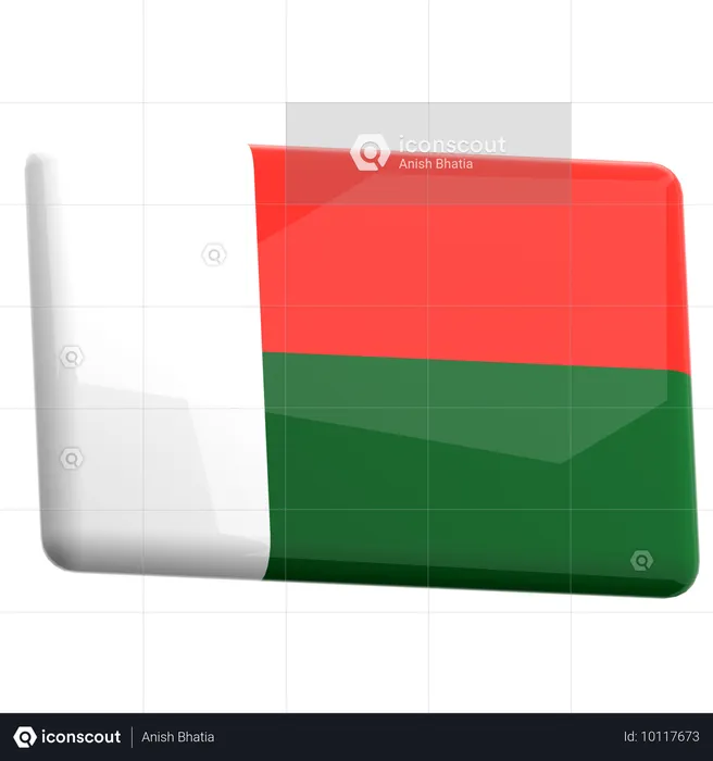 Madagaskar Flag 3D Icon