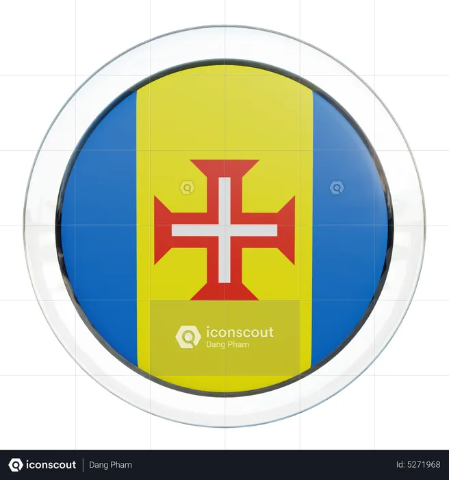 Madeira Round Flag Flag 3D Icon