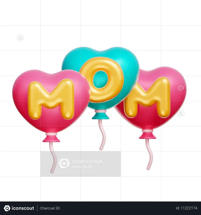 Balões de mãe  3D Icon