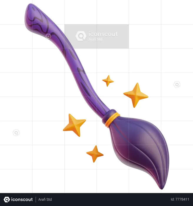 Magic broom  3D Icon