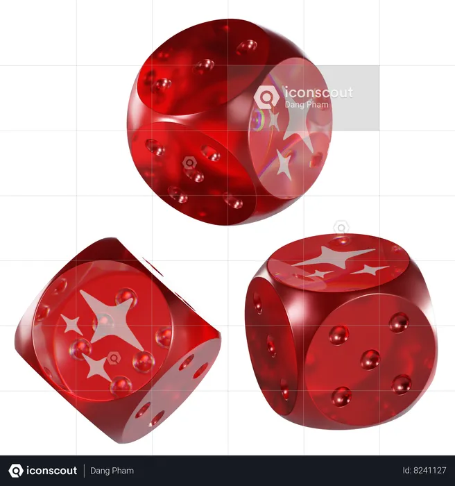 Magic Glass Dice Crypto  3D Icon