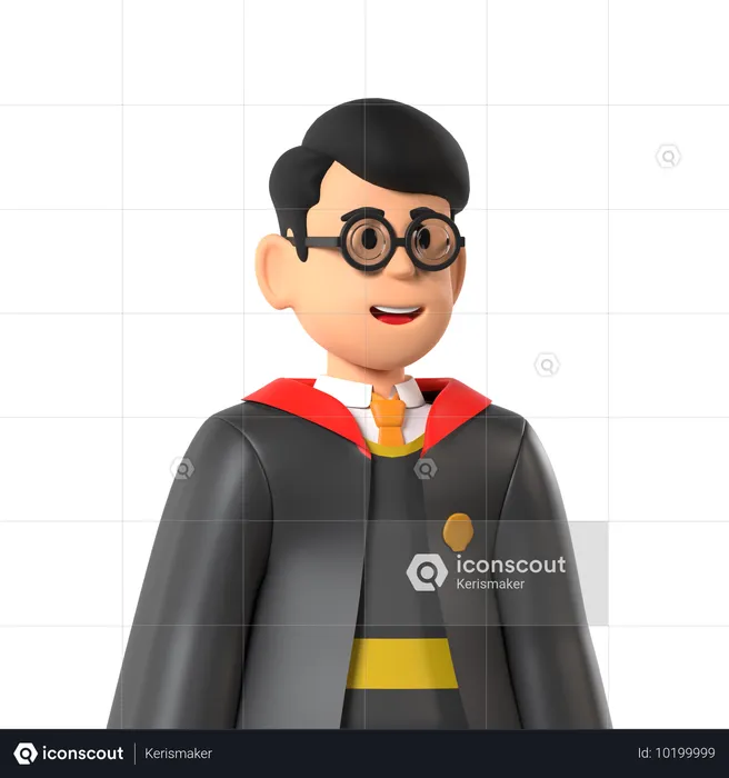 Magic School Boy  3D Icon