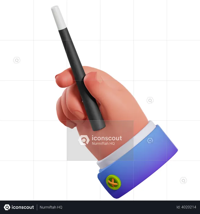 Magic Wand Holding Gesture  3D Illustration