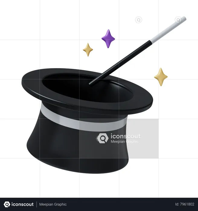 Magician Hat  3D Icon