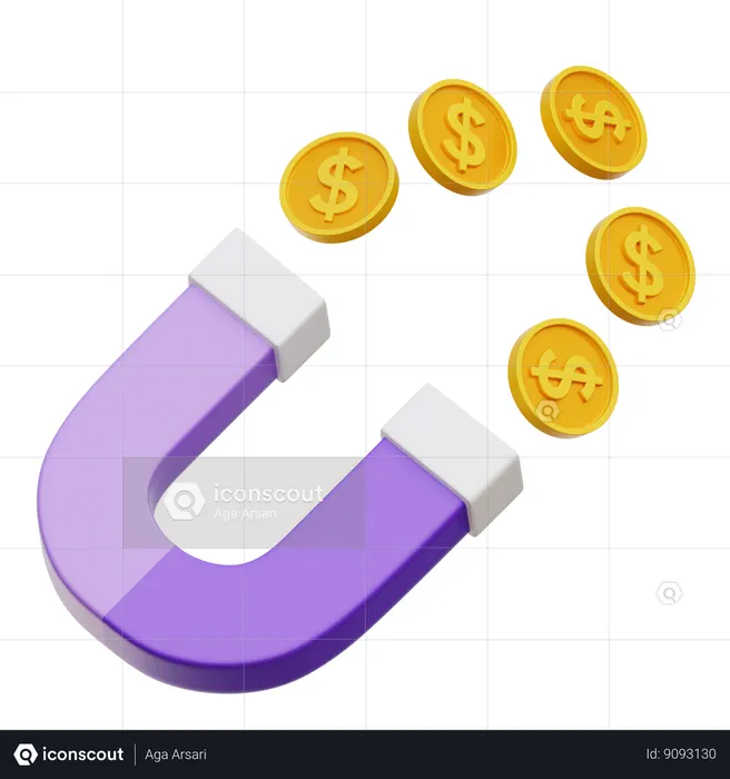 Magnet Money  3D Icon