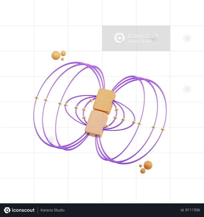 Magnetic Field  3D Icon