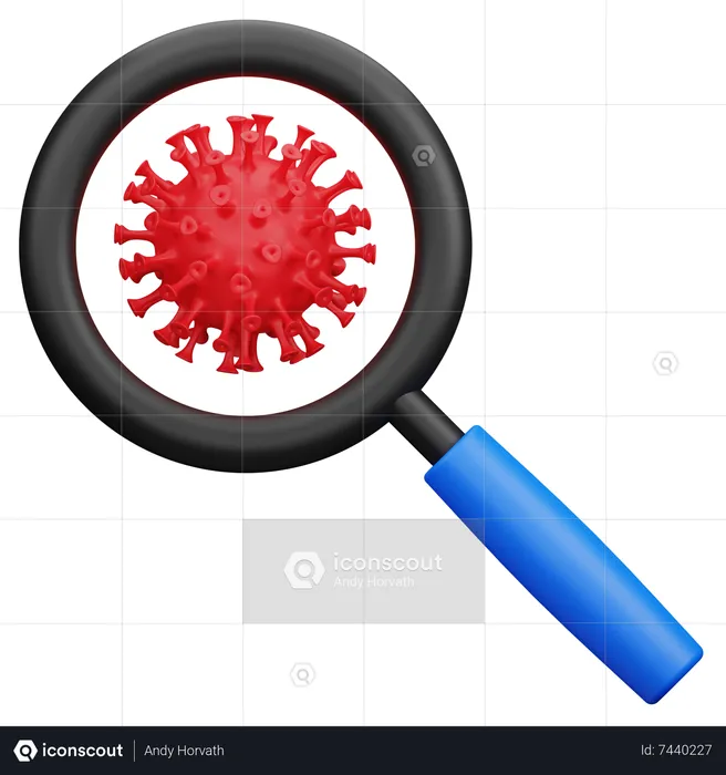 Magnifier Virus  3D Icon