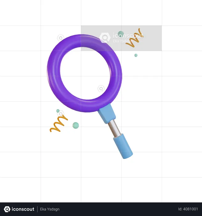 Magnifying glass  3D Illustration