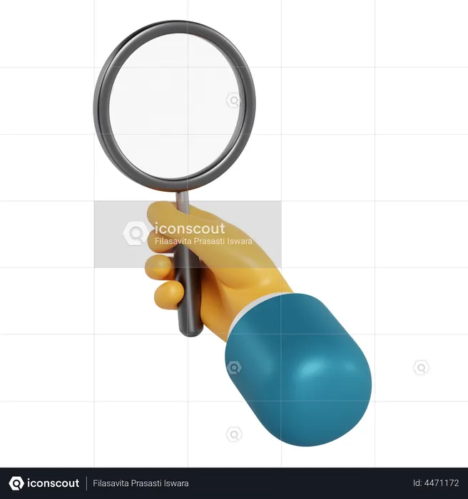 Magnifying Glass Holding Hand Gesture  3D Illustration