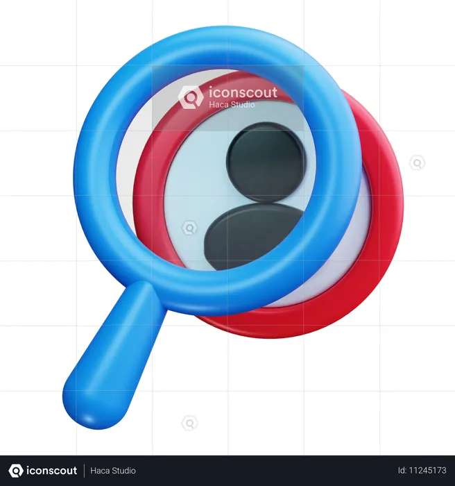 Magnifying Glass On Profile  3D Icon