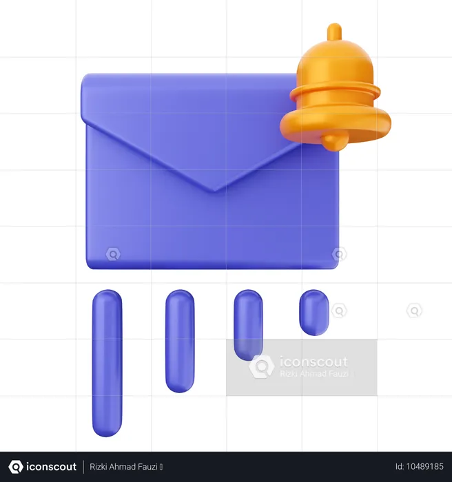 E-Mail-Benachrichtigungsglocke  3D Icon