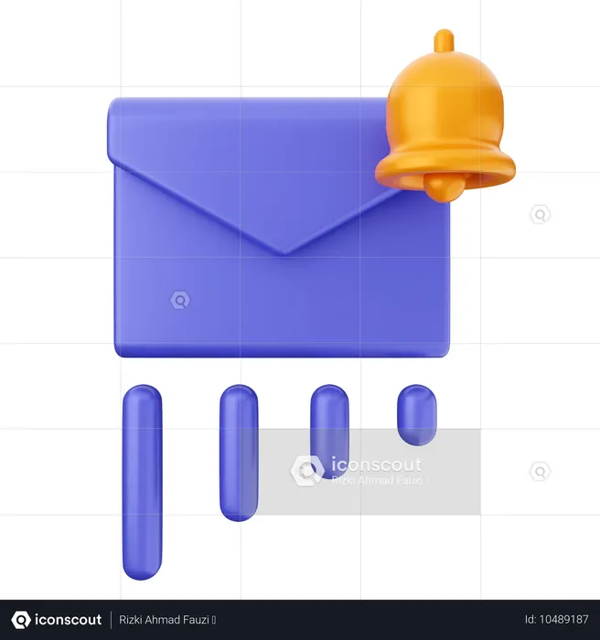 E-Mail-Benachrichtigungsglocke  3D Icon