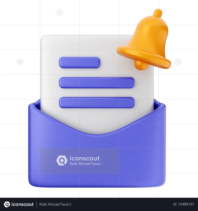 E-Mail-Benachrichtigungsglocke  3D Icon