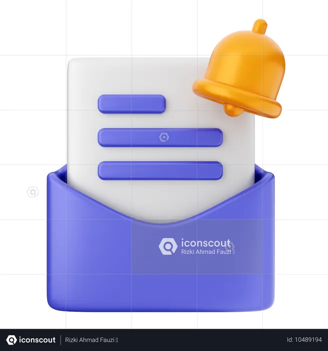 E-Mail-Benachrichtigungsglocke  3D Icon