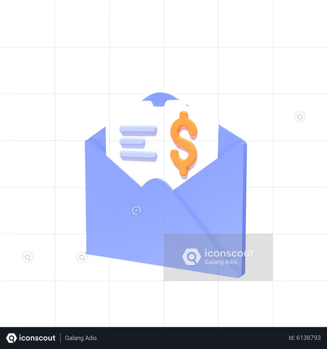 Mail Bill Payment  3D Icon