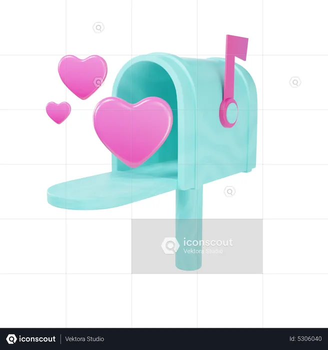 Mail Box Love  3D Icon