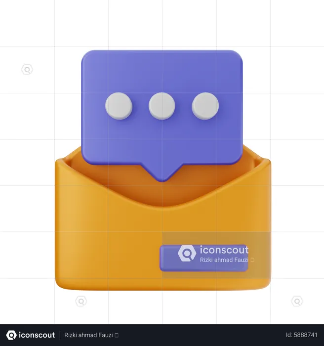 Mail Chat  3D Icon