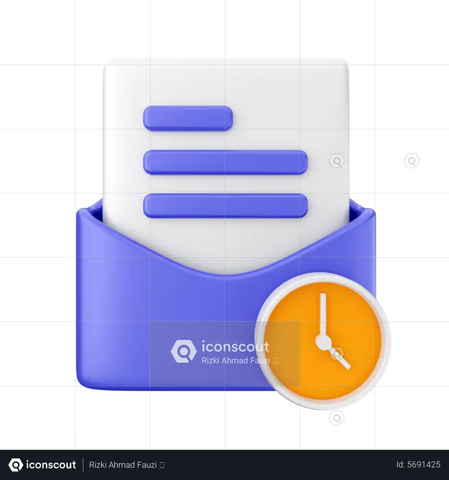 Mail Clock  3D Icon